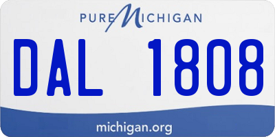 MI license plate DAL1808