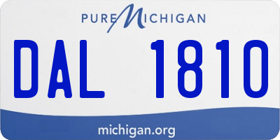 MI license plate DAL1810