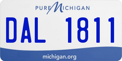 MI license plate DAL1811