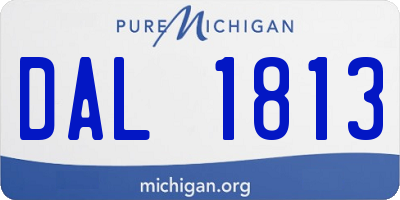 MI license plate DAL1813