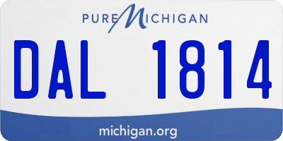 MI license plate DAL1814