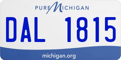 MI license plate DAL1815