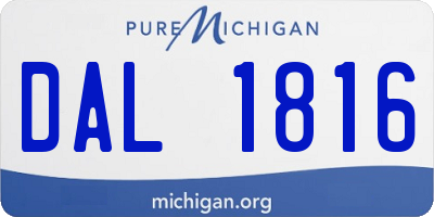 MI license plate DAL1816