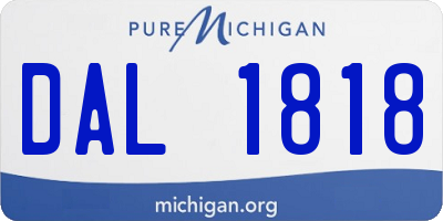 MI license plate DAL1818