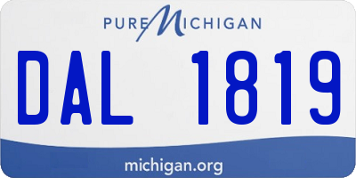 MI license plate DAL1819