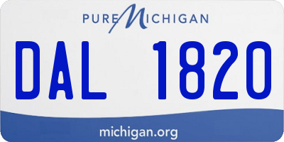 MI license plate DAL1820