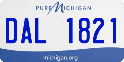 MI license plate DAL1821