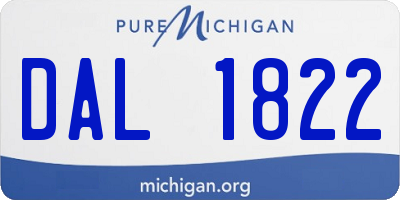 MI license plate DAL1822