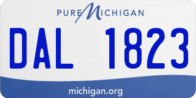 MI license plate DAL1823