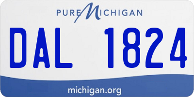 MI license plate DAL1824