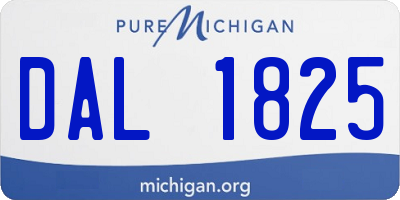 MI license plate DAL1825