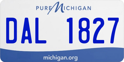 MI license plate DAL1827