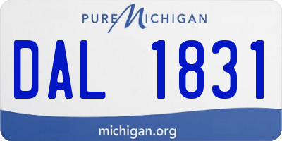 MI license plate DAL1831