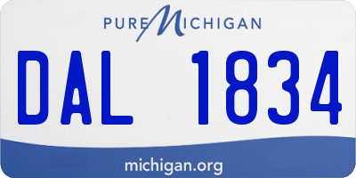 MI license plate DAL1834