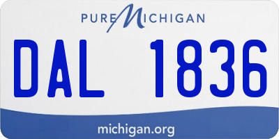MI license plate DAL1836