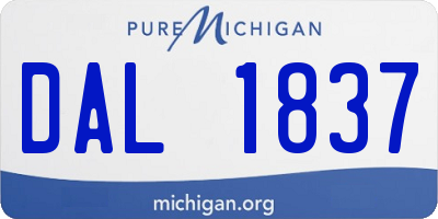 MI license plate DAL1837