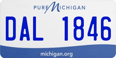 MI license plate DAL1846
