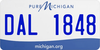 MI license plate DAL1848