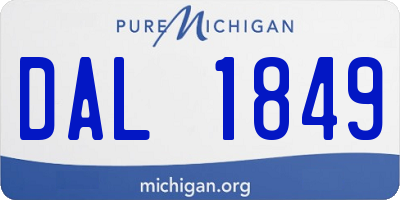 MI license plate DAL1849