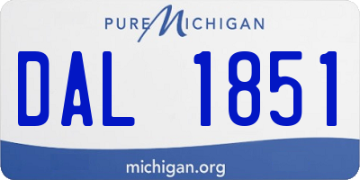 MI license plate DAL1851