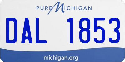 MI license plate DAL1853