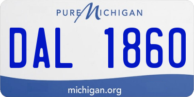 MI license plate DAL1860