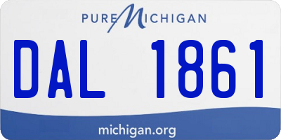 MI license plate DAL1861