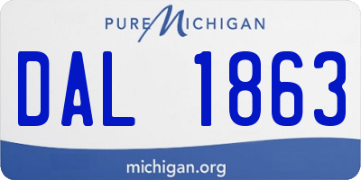 MI license plate DAL1863