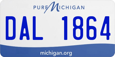 MI license plate DAL1864