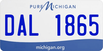 MI license plate DAL1865