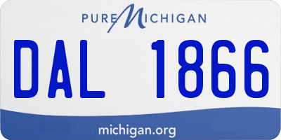 MI license plate DAL1866