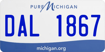 MI license plate DAL1867