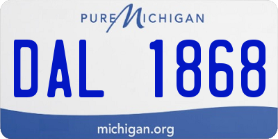 MI license plate DAL1868
