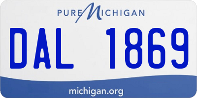 MI license plate DAL1869
