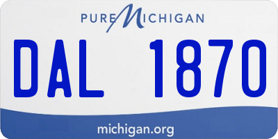 MI license plate DAL1870