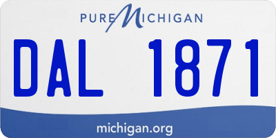 MI license plate DAL1871