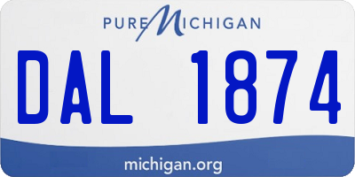 MI license plate DAL1874