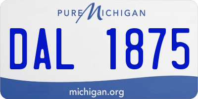 MI license plate DAL1875