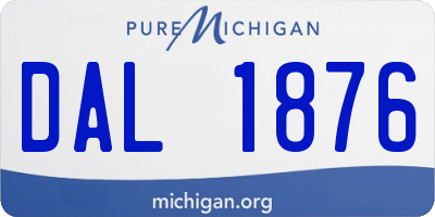 MI license plate DAL1876