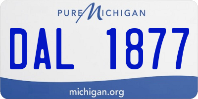 MI license plate DAL1877