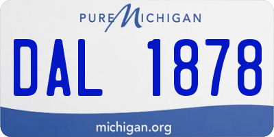 MI license plate DAL1878