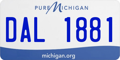 MI license plate DAL1881