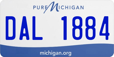 MI license plate DAL1884