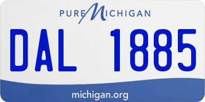 MI license plate DAL1885