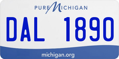 MI license plate DAL1890