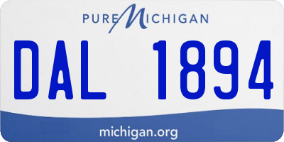 MI license plate DAL1894