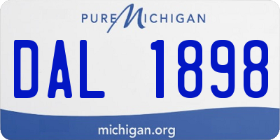 MI license plate DAL1898