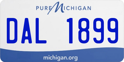 MI license plate DAL1899