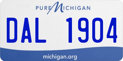 MI license plate DAL1904