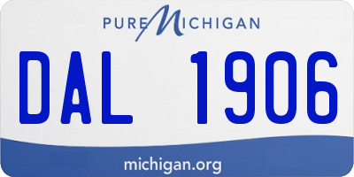 MI license plate DAL1906